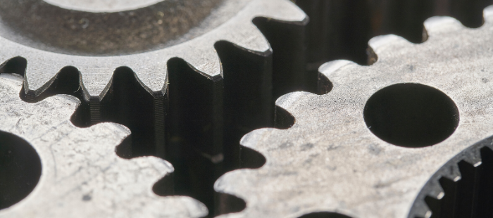 close up of metal cogs